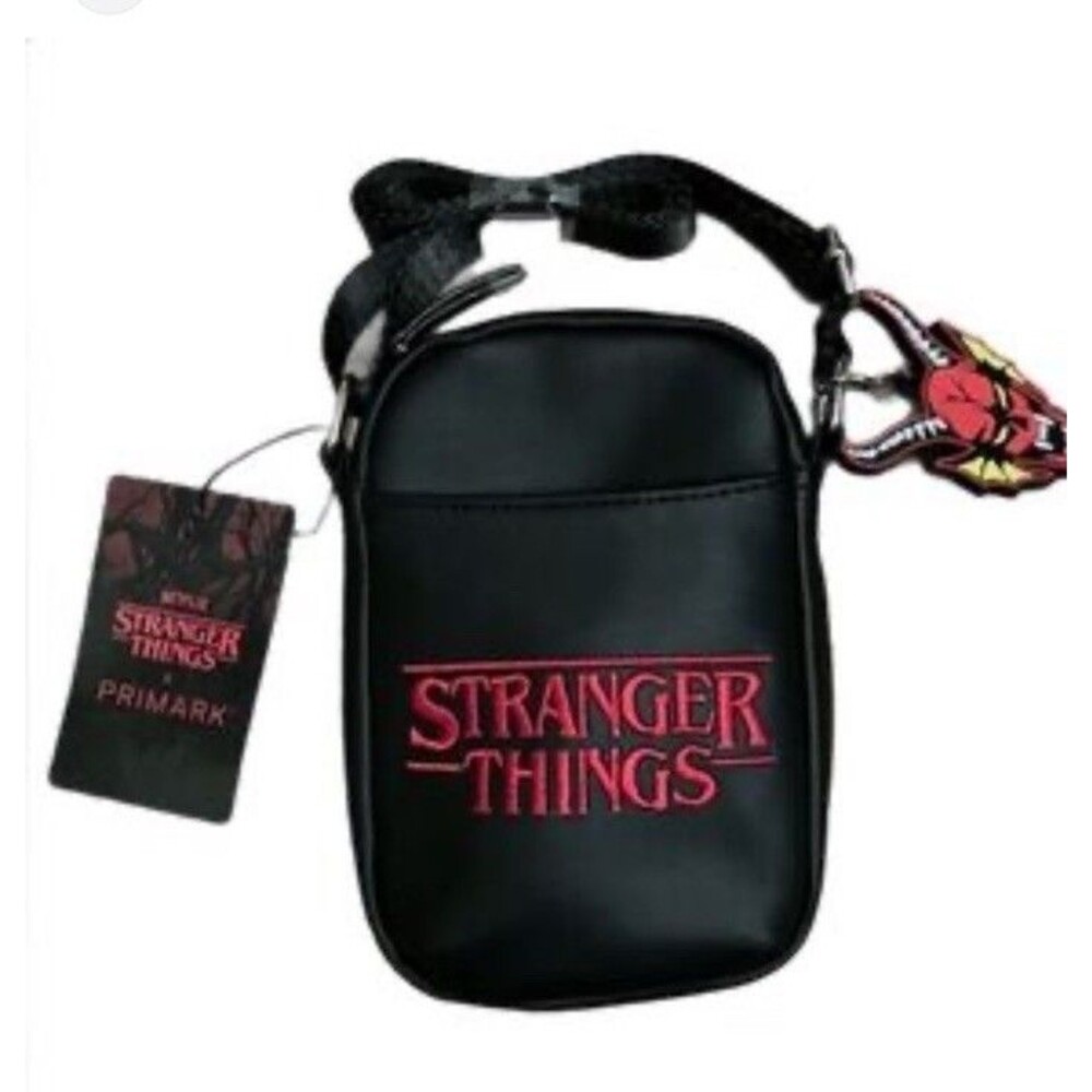NWT Primark Stranger Things Logo Crossbody Phone Bag Removable Demobat Charm